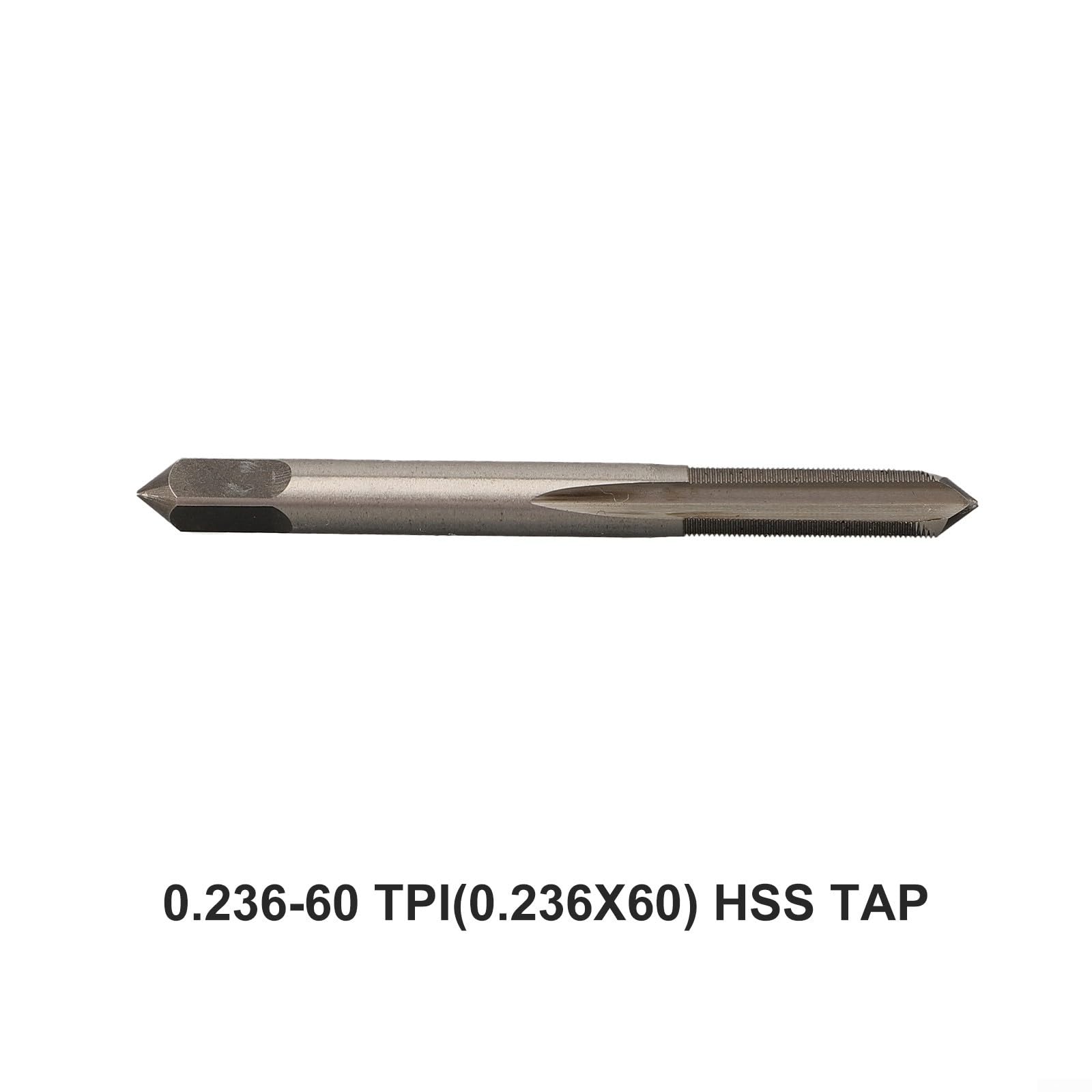 Tap 0.236-60 TPI (0.236x60) For 1911 Grip Bushings, 3-Flute High Steel Thread Cutting Tool With Storage Box,72Mm Length