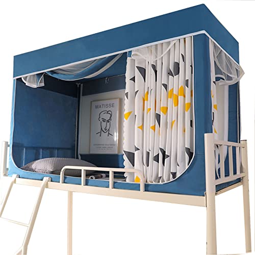 YFGEYS Rideaux Occultants pour Lit Superposé Rideau De Lit Enfant Mezzanine Ciel De Lit Rideau pour Lit Anti-Poussière pour Dortoir D'étudiants Moustiquaire,C,90 * 190 * 90cm