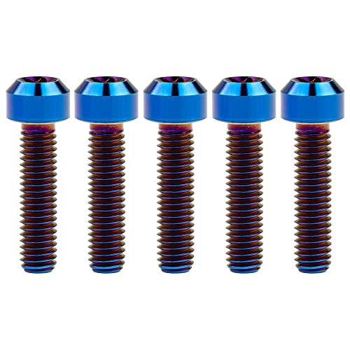 Image of Titanium Torx Square Head M6 x 10 15 20 25 30 35 40 45 50 60 65 70 80mm Screw Pack of 5 (Burn Blue, M6x25mm)