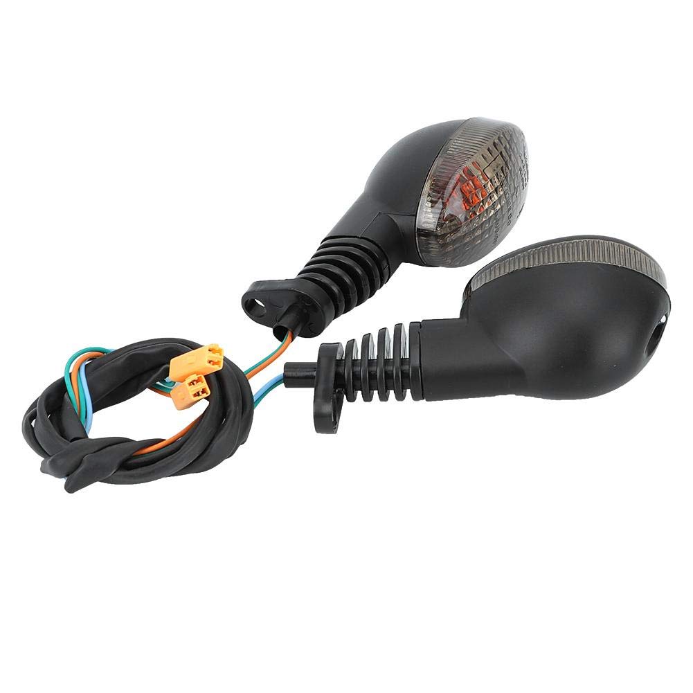Intermitentes Moto, Qiilu Lámpara de luz de señal de giro 2PCS apta para modificación de motocicleta Kawasaki Para Ninja 250(Negro)