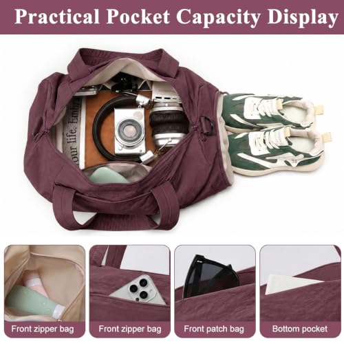 Image of PALAY Gym Duffle Bag Waterproof Purple Weekend Travel Bag