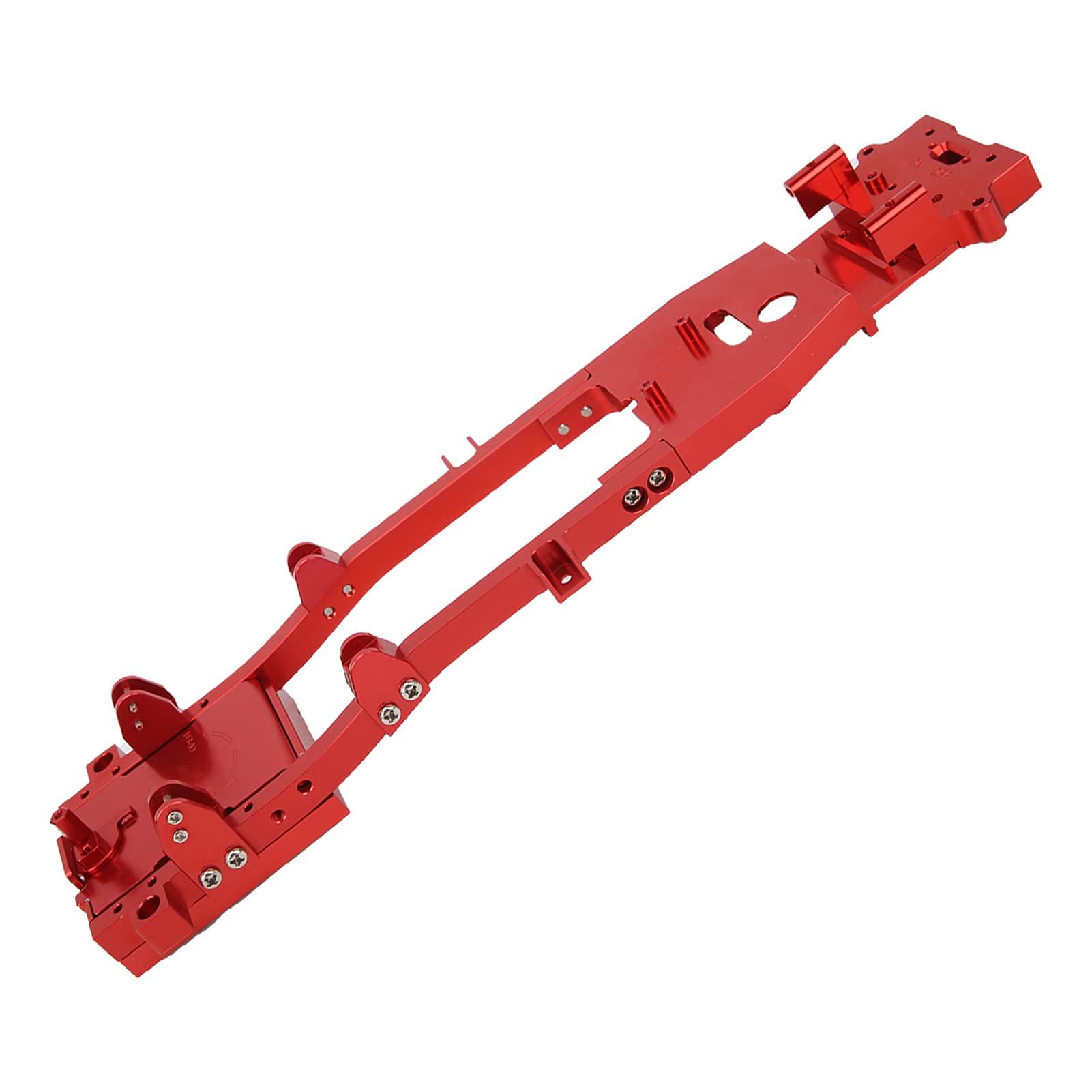 Model WPL D12/10 RC Metalowa rama podwozia samochodu | Ulepszone części i akcesoria ze stopu aluminium premium posrebrzane (czerwony)