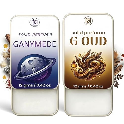 Image of Dr.Mashur Solid Perfume |Gandmede&G oud Alcohol Free Wax Perfume Balm, Long Lasting | Pocket Tin 12g, Pack Of 2| Non Greasy Smooth Glide, Travel Friendly Men And Women
