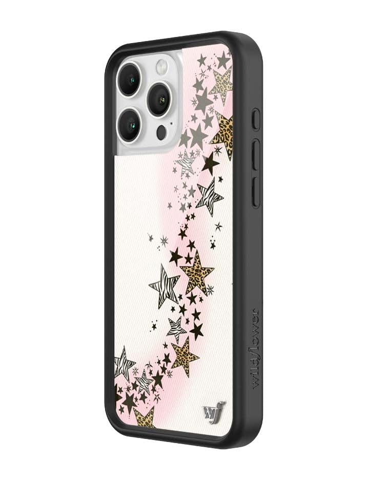 Image of Wildflower Cases - Compatible with iPhone 16 Pro Max | Protective Black Bumper, 4ft Drop Test Certified, Women Owned Small Business | Stars Animal Leopard Zebra Print Trendy Cute | Collab - Katie Fang