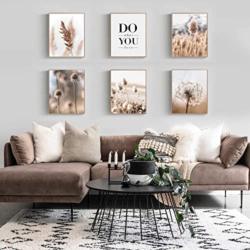 Nature Wall Art Prints Beige Reed Dandelion Grass Posters Natural Wall Art Canvas Painting Nordic Posters And Prints Wall Pictures For Living Room Decor Aesthetic Love Wall Decor Wall Decor Landscape Poster,Set Of 6 (8"X10"Inches,Unframed) #TOP3