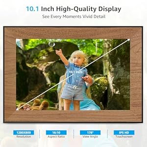 Frameo digital picture framewifi digital photo frame with 101 inch 1280×800 ips touchscreenauto roatingshare picture to electronic picture frame via frameo appperfect mothers gift  urban country home decor