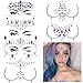 Face Gems - 6 Sets Women Mermaid Face Jewels with Chest Gems, Crystals Face Jewels Stick on Eyes Face Body Temporary Fit for Festival Music Party Makeup
