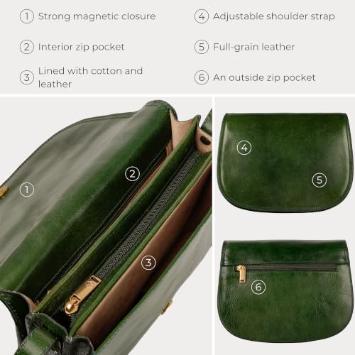 Image of Time Resistance Leather Cross Body Bag for Women Shoulder Bag Messenger Purse Gift Box Included