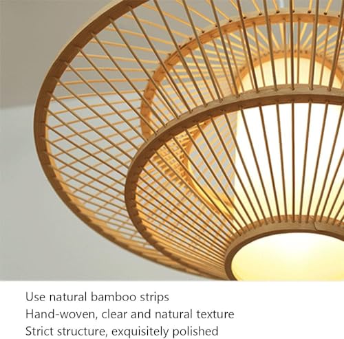 Panier Suspendu en Osier Beige E27 Luminaire Rotin Plafonnier Boho - 5