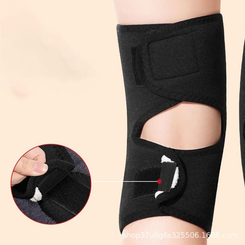 Exercise, protection Lambskin Warm Knee Pads Warm Plush Adjustable Plus Velvet and Thickened Cold Legs for Fitness, cycling, running, playing football