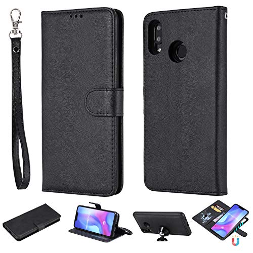 2in1 �P�[�X ���߂� Huawei Nova 3, ���O���\�ȍ��� ���U�[ �蒠�^ ���J�� �J�o�[ �v �}�O�l�b�g�� �J�[�h���[�L�b�N�X�^���h�@�\ ���z�^ �J�o�[ �ϏՌ� ���X�g�X�g���b�v (��)