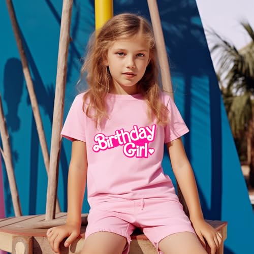 Image of Birthday Girl Shirt 2nd 3rd 4th 5th 6th 7th Girls Birthday Tshirts Cotton Short Sleeve Tee Tops Outfit