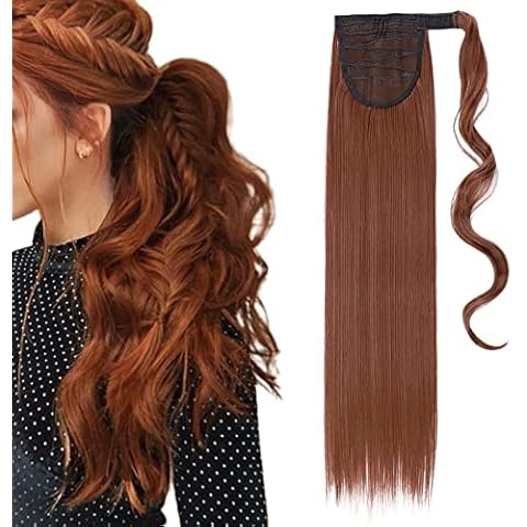 Elailite Coleta Postiza de Pelo de Clips Caballo Sintético Lisas Extensiones Ponytail Postizo Trenza Cover