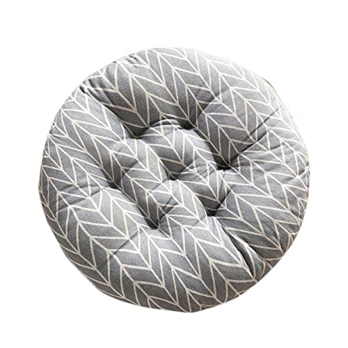 Vommpe - 1 coussin rond épais pour chaise de salle à manger, canapé, dossier de chaise Tabouret tatami Matériaux : coton et lin - Gris, Lin Coton, gris, 40 x 40 cm