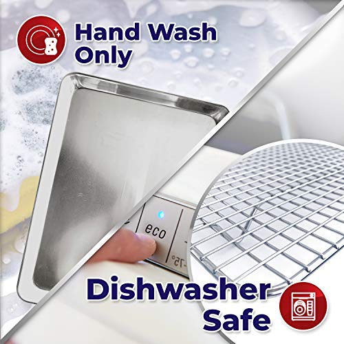 image for KITCHENATICS Small Quarter Sheet Baking Pan with Rack, Stainless Steel