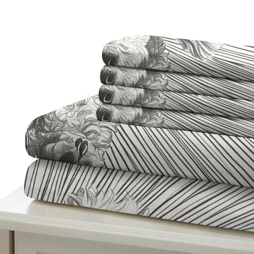Housse de couette Caniche 260x220 cm avec fermeture éclair et taies