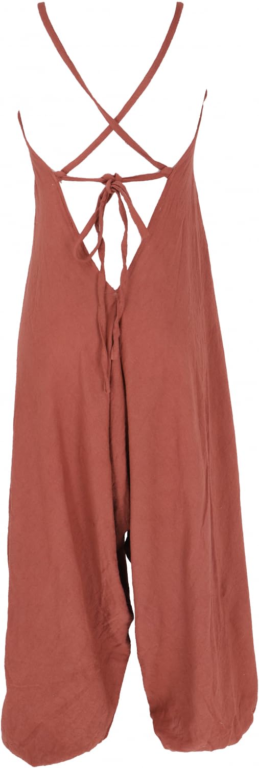 GURU SHOP Boho Jumpsuit, rückenfreie Sommer Pluderhose, Aladin Overall