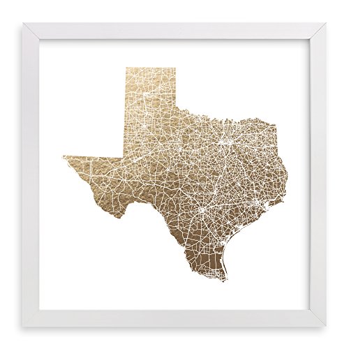 Minted Texas State Framed Foil-Pressed Art Print