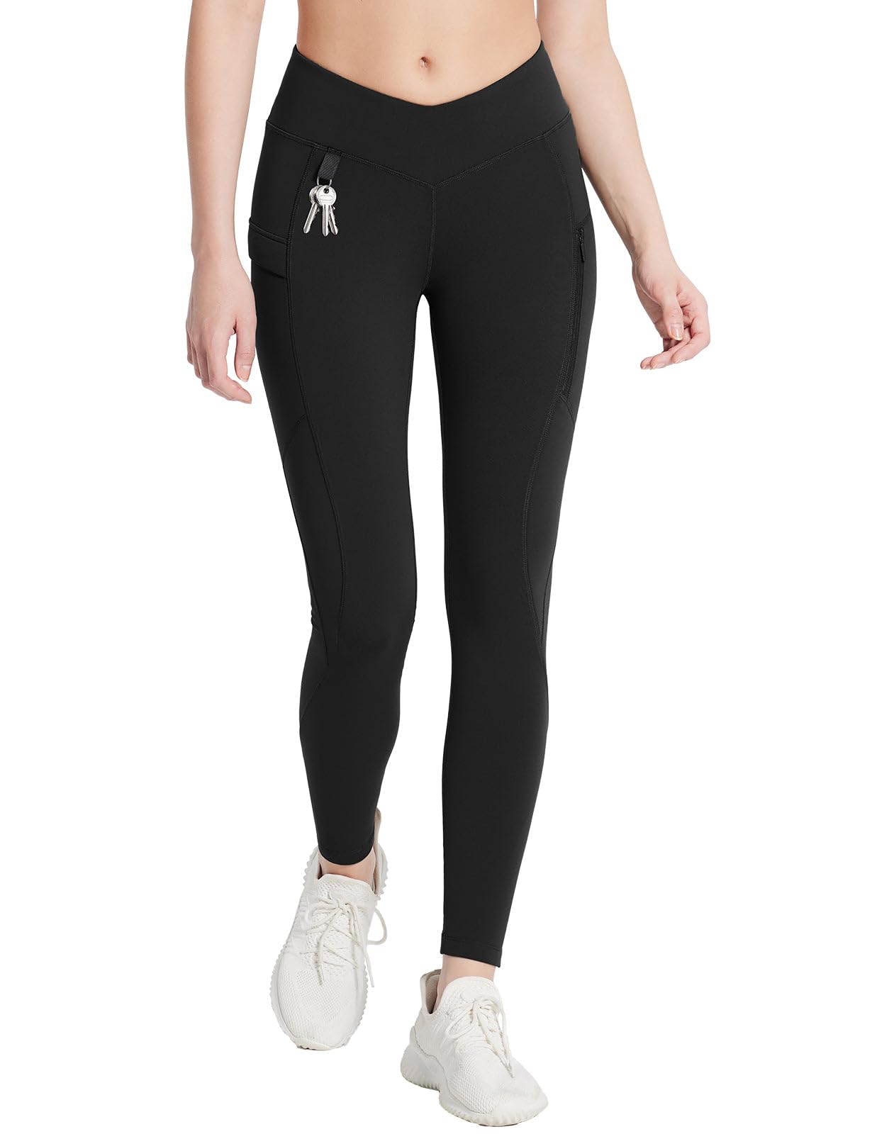 baleaf Leggings Termici da Donna con Tasche Jeggings Pantaloni da Trekking Pantaloni Termici Invernali Leggings da Trekking Vita Alta Leggings idrorepellenti