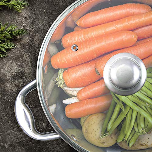 Kerafactum Topfdeckel Deckel aus Glas spülmaschinenfest hitzebeständiger Universaldeckel für Topf und Pfanne gehärtetes Qualitätsglas… – Ansicht 3