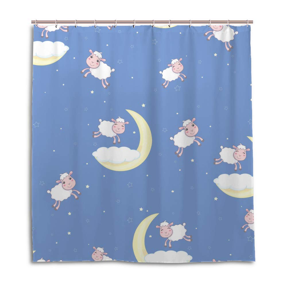 Rideau de douche bleu lune pour une salle de bain moderne et relaxante