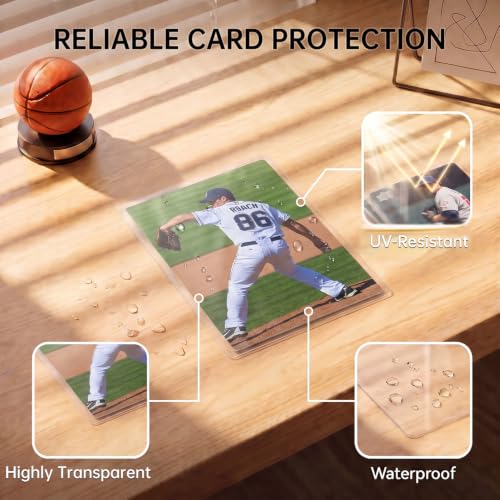 Image of 1000 Count Clear Card Sleeves, Baseball Card Sleeves | Plastic Trading Cards Sleeve for Sports Baseball Football MTG PKM Game Standard Cards