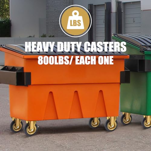 Image of WBD WEIBIDA 8 in Heavy Duty Industrial Casters Wheel,800 Lbs Per Heavy Duty Rigid Plate Casters, No Floor Marks 8 Inch Rubber Wheels for Toolbox,Workbench,Doliies (2 Rigid, Free Spanner)