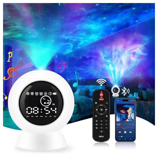 LitEnergy Alarm Clock Star Projector for Kids Bedroom, Bluetooth Speaker and White Noise Galaxy Lamp, Starry Night Light with Timer and Remote Control for Room Decor, Home Theater, Ceiling