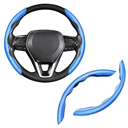 Image of Cartist Steering Wheel Cover, Carbon Fiber Steering Wheel Cover, Car Steering Wheel Cover for Men /Women, Anti-Slip, Comfortable Grip, Durable, Universal for 99% Car Interior Accessories (Blue)