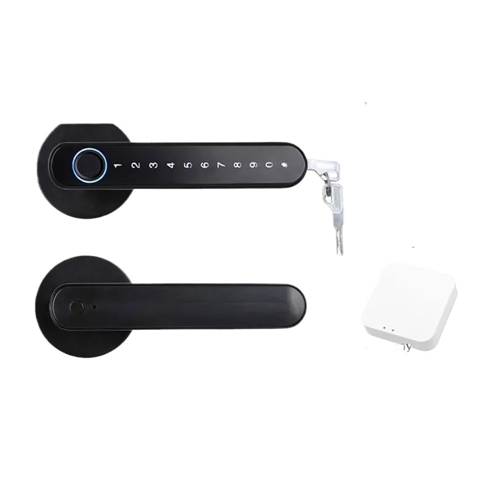 Serratura Smart, Password biometrica for impronte digitali Smart Lock Serratura digitale elettrica Maniglia for porta di sicurezza senza chiave in lega di zinco for la casa(Noir)