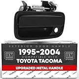 Exterior Front Driver Door Handle Replacement, Upgraded Metal - Compatible with 1995-2004 Toyota Tacoma - Textured Black - OEM 69220-35020, 79344, 91319, TO1310117