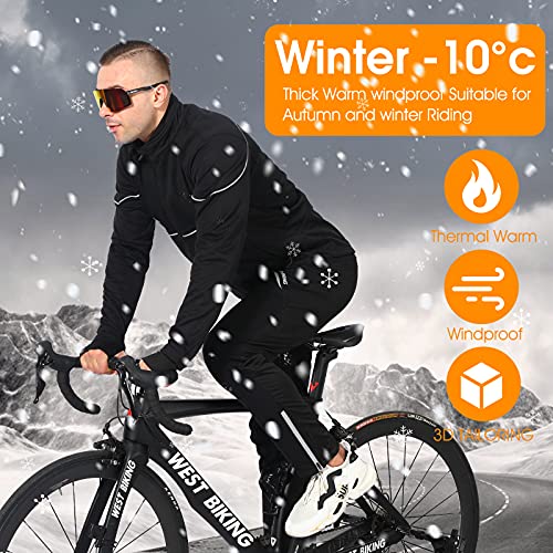 LuTuo Herren Radtrikot Set Langarm, Warme Fahrradbekleidung Set Radtrikot, Elastisch Herren Langarm Radsport anzüge, Radtrikot Langarm Winddicht, Winter Fahrradbekleidung Set Lang - Image 3