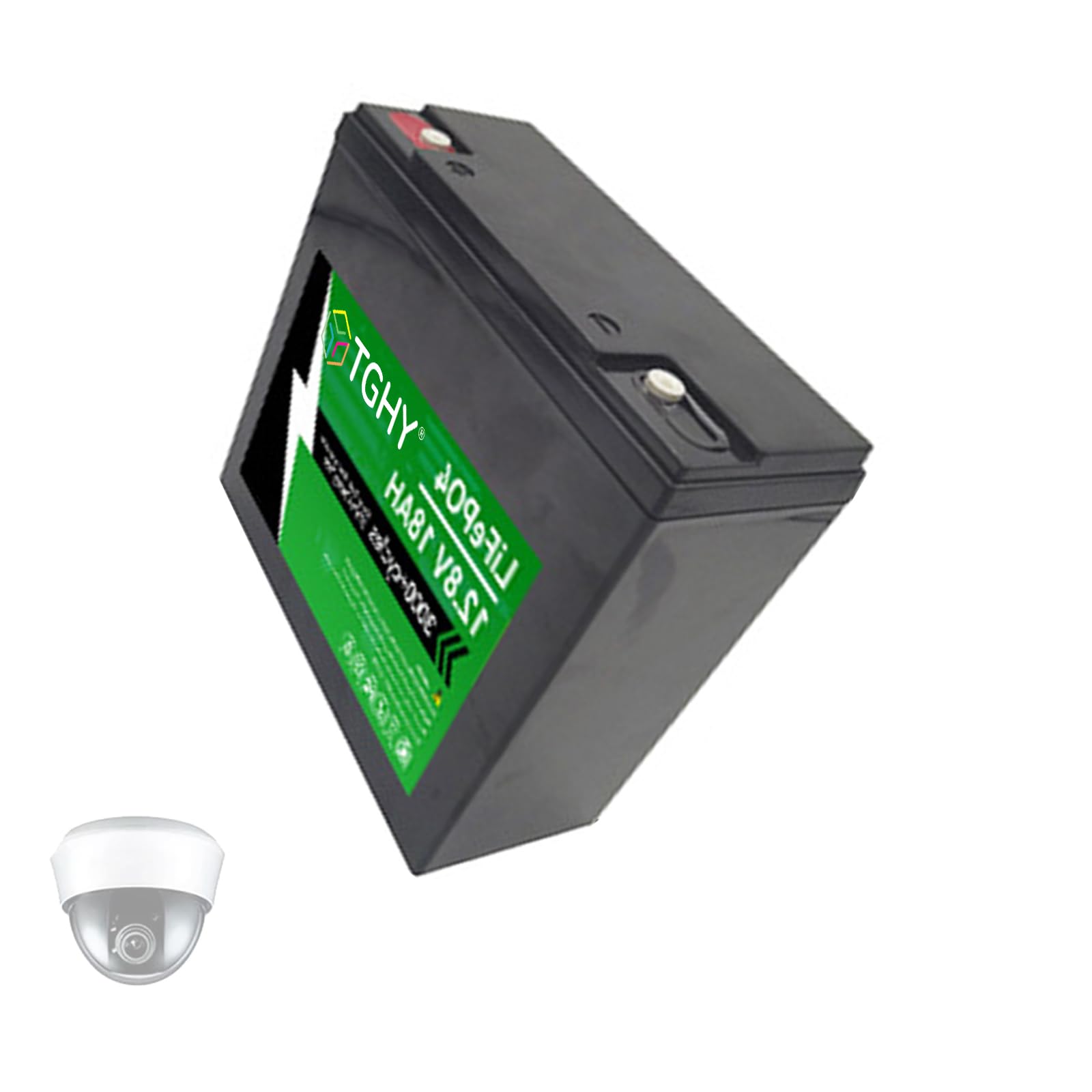 TGHY Batería LiFePO4 de 12 V, 6 Ah, 12 Ah, 18 Ah, 24 Ah, 30 Ah. Batería de Litio de 12 voltios para autocaravanas, caravanas, embarcaciones, Barras de Luces LED y sondas de Pesca.,12v 18ah