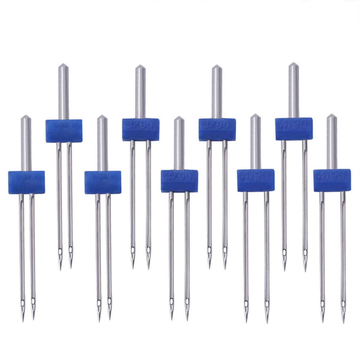 minkissy 100 Stück Elektrisches Multifunktions Zwillingsnadeln Satz aus Metall 3mm Kompatibel mit Meisten Nähmaschinen für Gleichzeitiges Nähen von Strickwaren