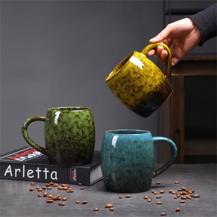 Taza Grande de Cerámica Hecha a Mano 21 oz Verde miniatura 7