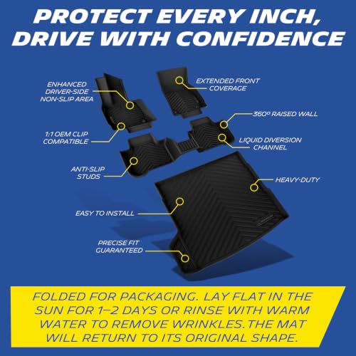 Image of Michelin Vehicle Mats for 2025-2026 BMW X3 G45 30 xDrive /M50 xDrive | Custom Fit, Non-Slip, All-Weather TPE Liner, Premier Series 1st & 2nd Row & Trunk Mat, 4 Piece