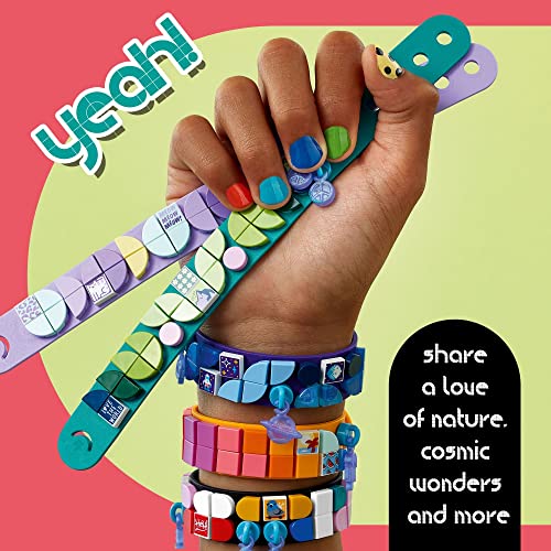 Image of LEGO 41807 Dots Bracelet Design Creative Set, 5-in-1 DIY Jewellery Craft Set with Mosaic Stones in Cosmic and Summer Colours for Friendship Bracelets and Accessories for Children
