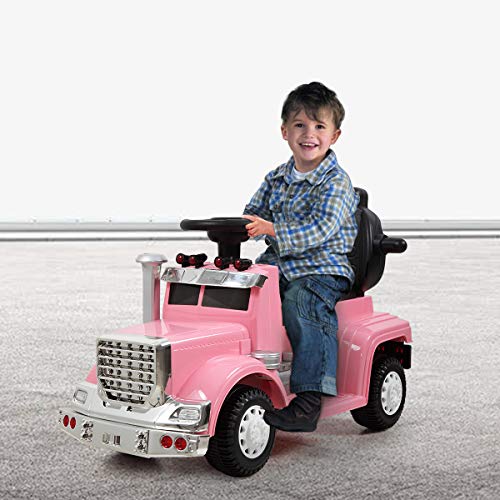 image for JAXPETY 3-in-1 Kids Ride on Push Car, 6V Toddler Stroller w/ Music, Ho