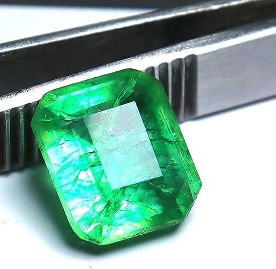 9-10 Ct Natural Green Emerald Radiant Cut Certified Loose Gemstone for Jewellery Making - 14x7 MM4