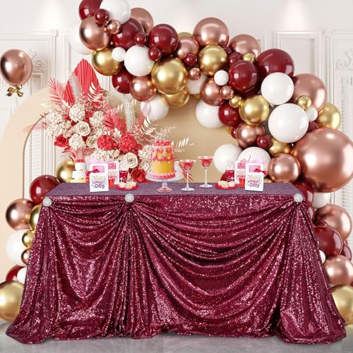 Image of B-COOL Sequin Tablecloth Glitter Birthday Table Cloth Sparkly Shimmer for SquareTable Cloth 90x90 Inches Overlay for Party Supplies Christmas Event Wedding Decorations