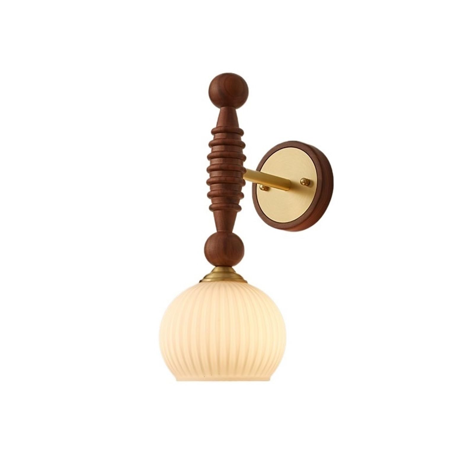 ZYYANSHOP Wall lamp Vintage Bedroom Bedside Lamp Walnut Brass Living Room Background Aisle Wall Lights