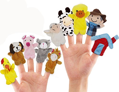 RIY 10Pcs Story Time Finger Puppets - Old Macdonald Had A Farm Educational Puppets