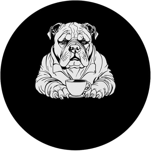 Miniatura 3 de Bulldog Coffee Dog - Breed Pet American Bully PopSockets Standard PopGrip