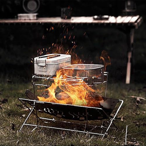Bonfire Stand de acero inoxidable y camping fire stack plegable para jardin 8