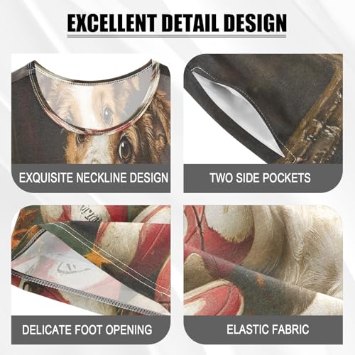 ALAZA Cute Dog American Football Rugby Pajamas Set Short Sleeve Cotton Sleepwear Summer Pjs 2 Piece 5-14Y4