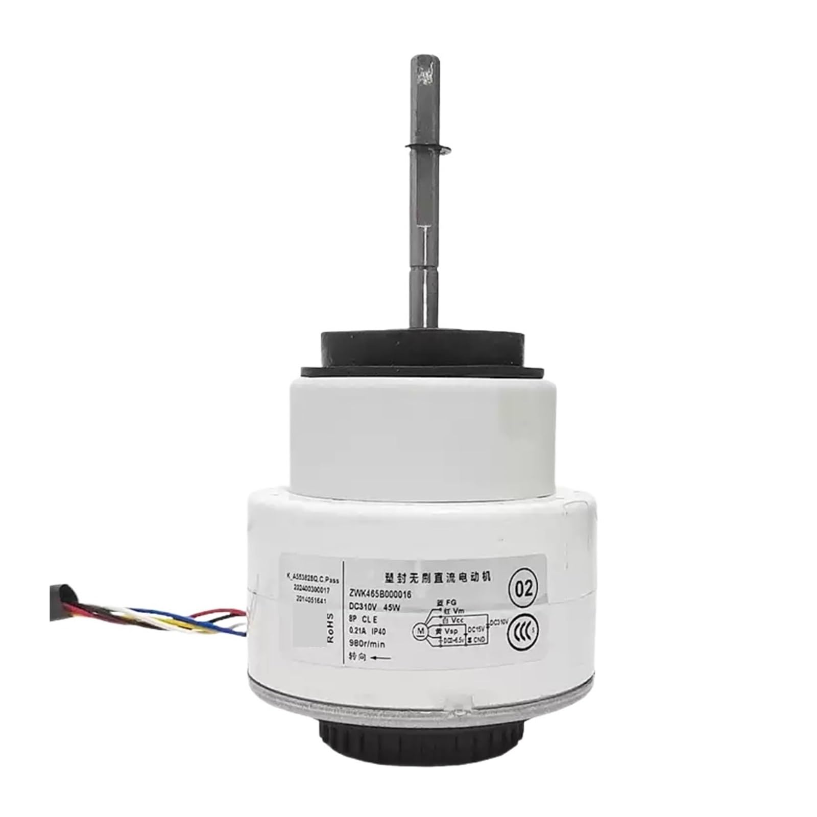 Moteur climatiseur ZWK465B000016 rotation avant 45W pour ventilation silencieuse