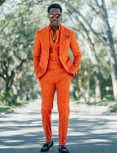Men's 2 Pieces Suit Peak Lapel Jacket Pants Beach Banquet Party4