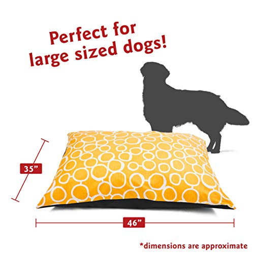 Image of Majestic Pet Rectangle Large Dog Bed Washable - Non Slip Comfy Pet Bed - Dog Crate Bed Super Value Pillow Dog Bed - Dog Kennel Bed for Sleeping - Dog Bed Large Breed 46 x 35 Inch - Fusion Yellow