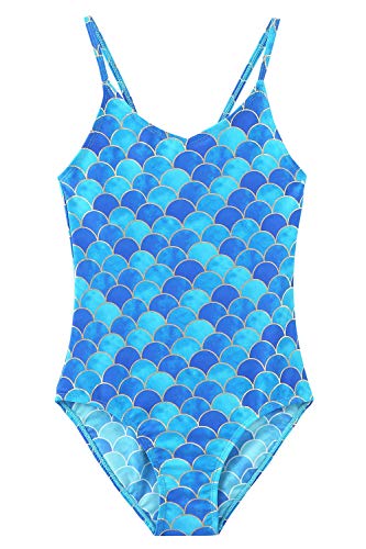 Image of Girls One Piece Swimsuits Hawaiian Ruffle Swimwear Beach Bathing Suit for Summer Vacation