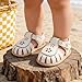 Ohwawadi Baby Girl Sandals Summer Fashion Wedding Dress Flats Shoes Soft Sole Closed Toe Beach Casual Sandal Infant Newborn Crib Shoes